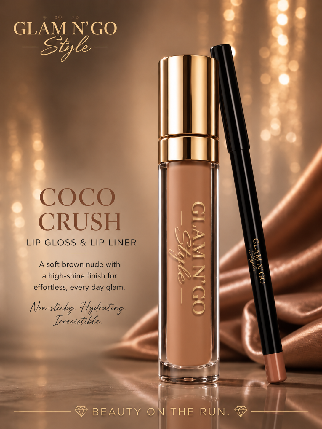 💋 Get the Look: Glossy Brown Nude Lips with Coco Crush & Liner ✨