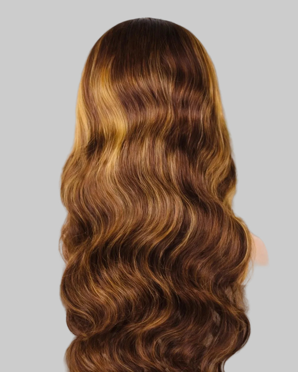 13×4 Human Hair Full HD Lace Front Wig Chestnut Brown with Highlights Wavy 20 Inch (BEST SELLER)