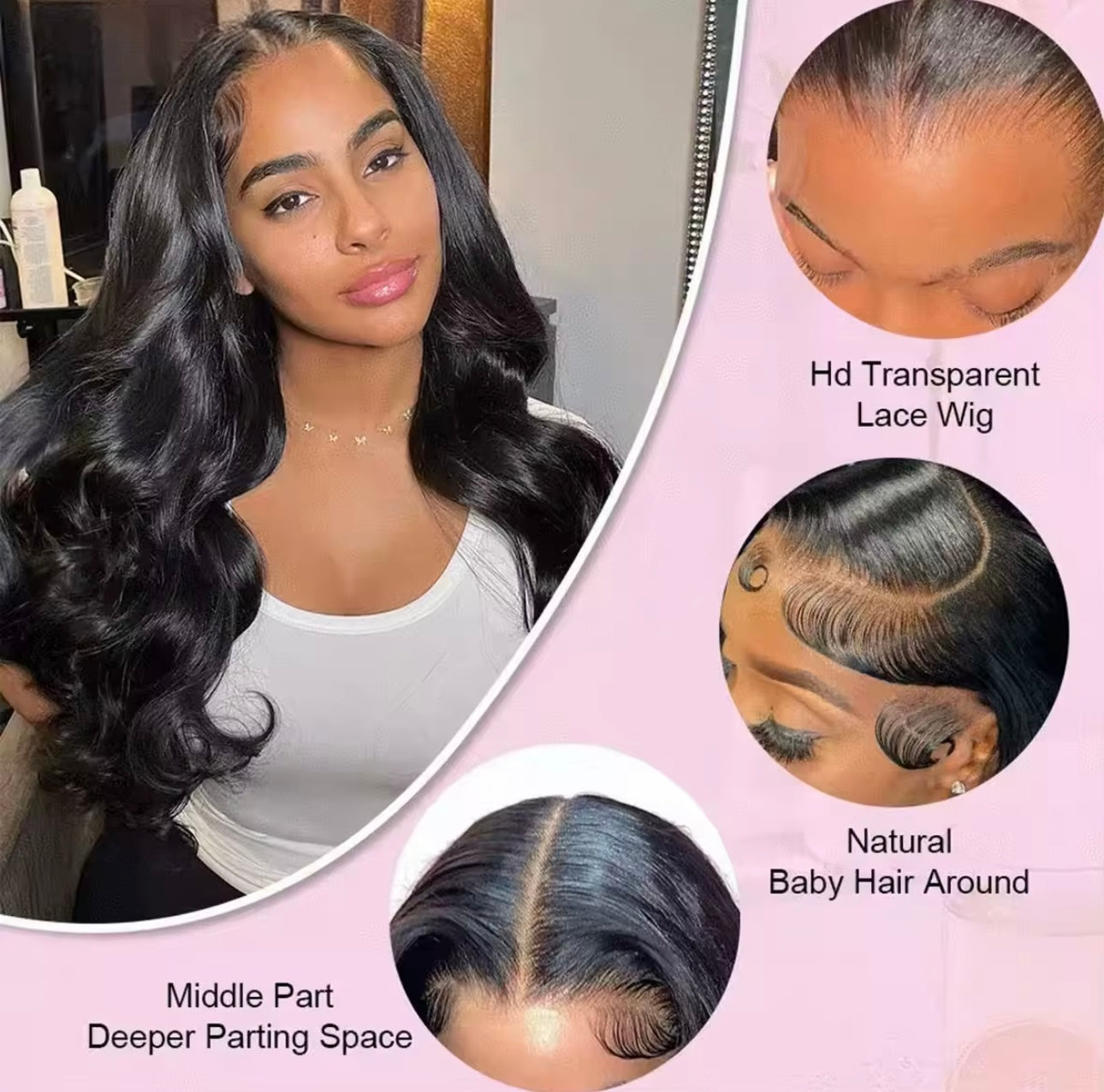 13×4 Human Hair Full HD Lace Front Wig Chestnut Brown with Highlights 18 Inch Straight & Wavy 20 Inch (BEST SELLING BUNDLE PACKAGE - 2 WIGS)