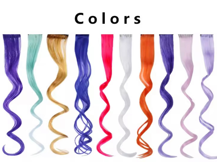 One clip Hairpiece Long Curly Wavy Synthetic Hair Extension