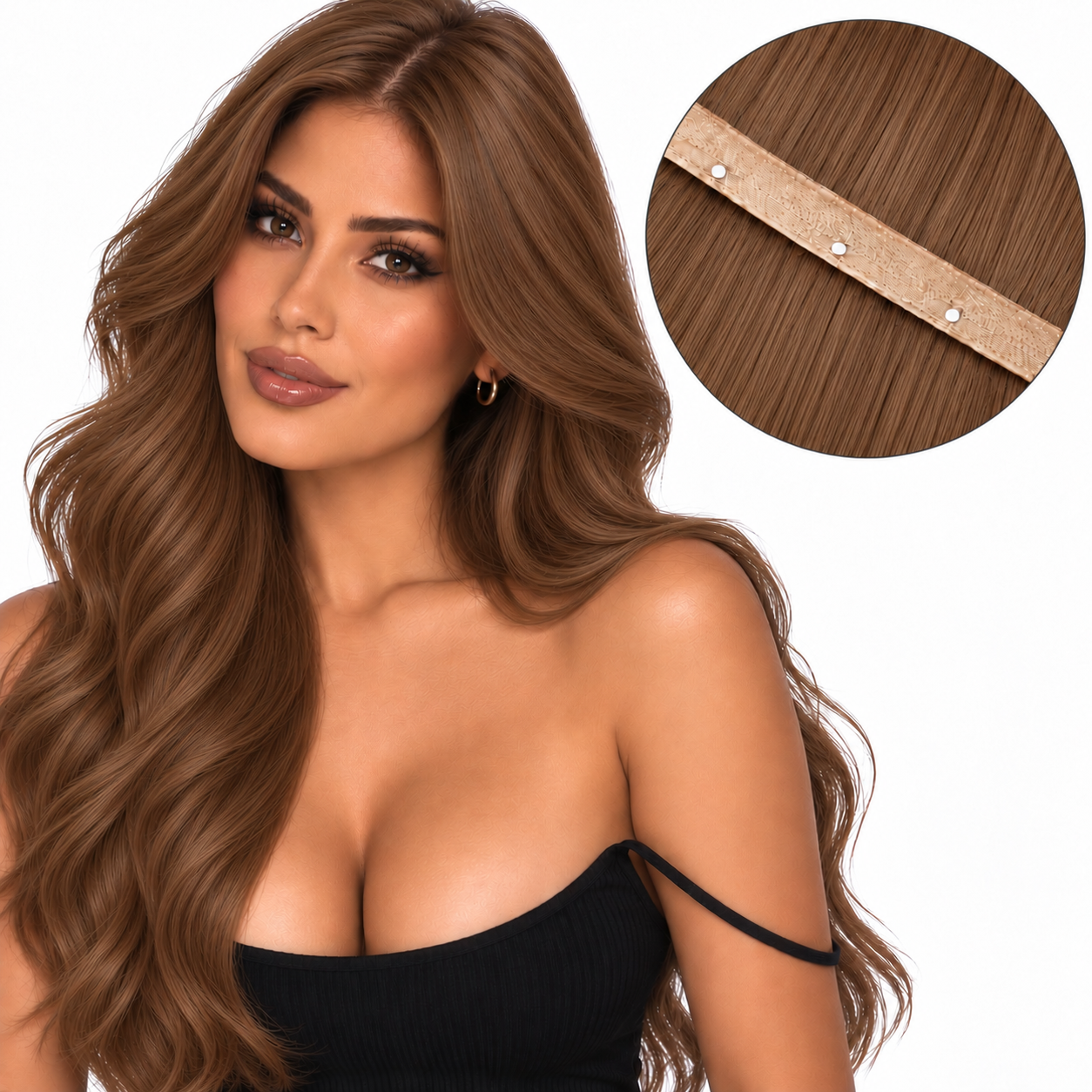22" Human Hair Butterfly Weft Extensions | Light Brown - Glam N' Go Style