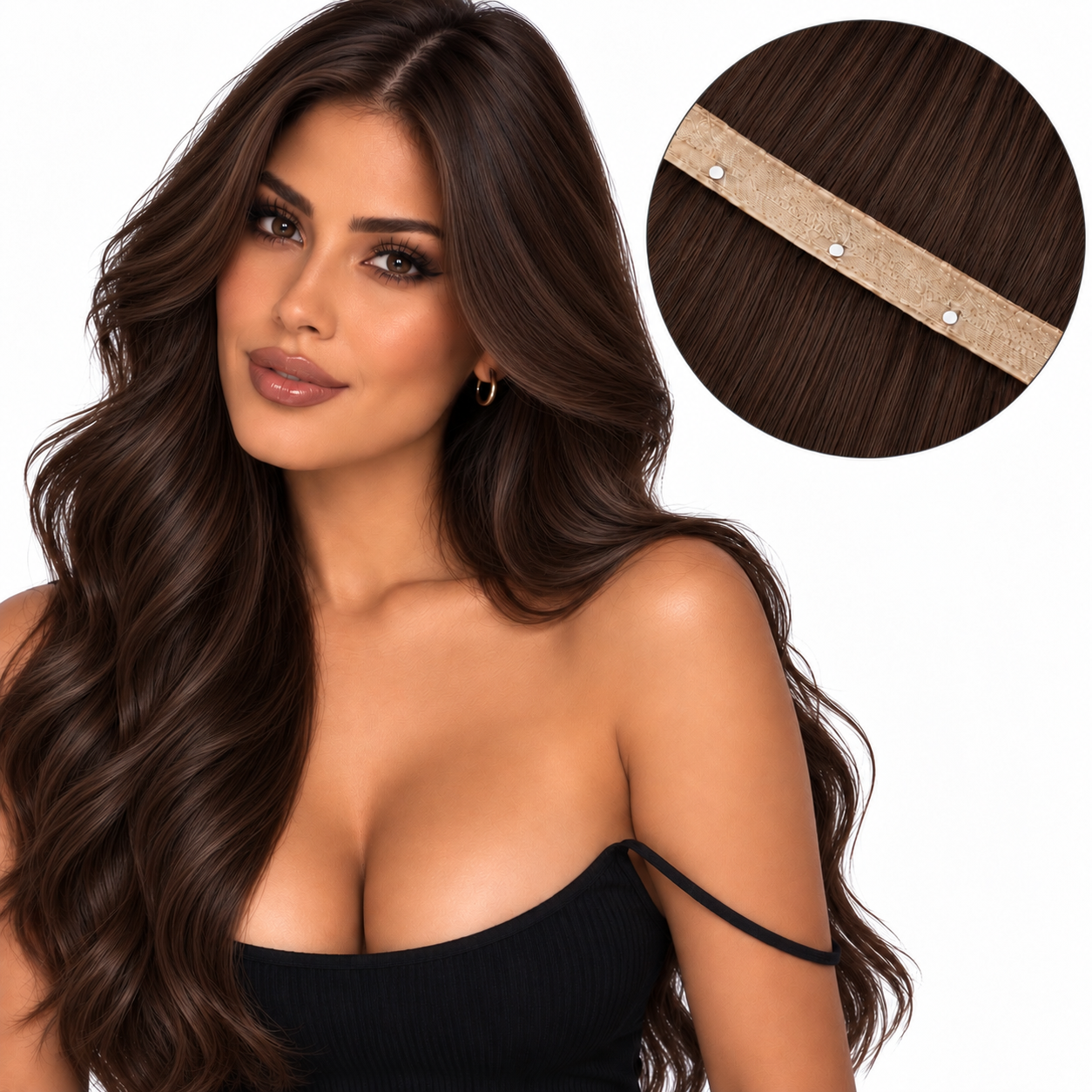 22" Human Hair Butterfly Weft Extensions | Medium Brown - Glam N' Go Style