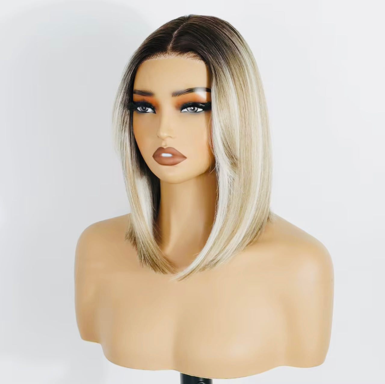 Blonde Straight Bob Hair Futura Synthetic T Lace Heat Resistant Wig (Beginner Friendly/Polished Look)
