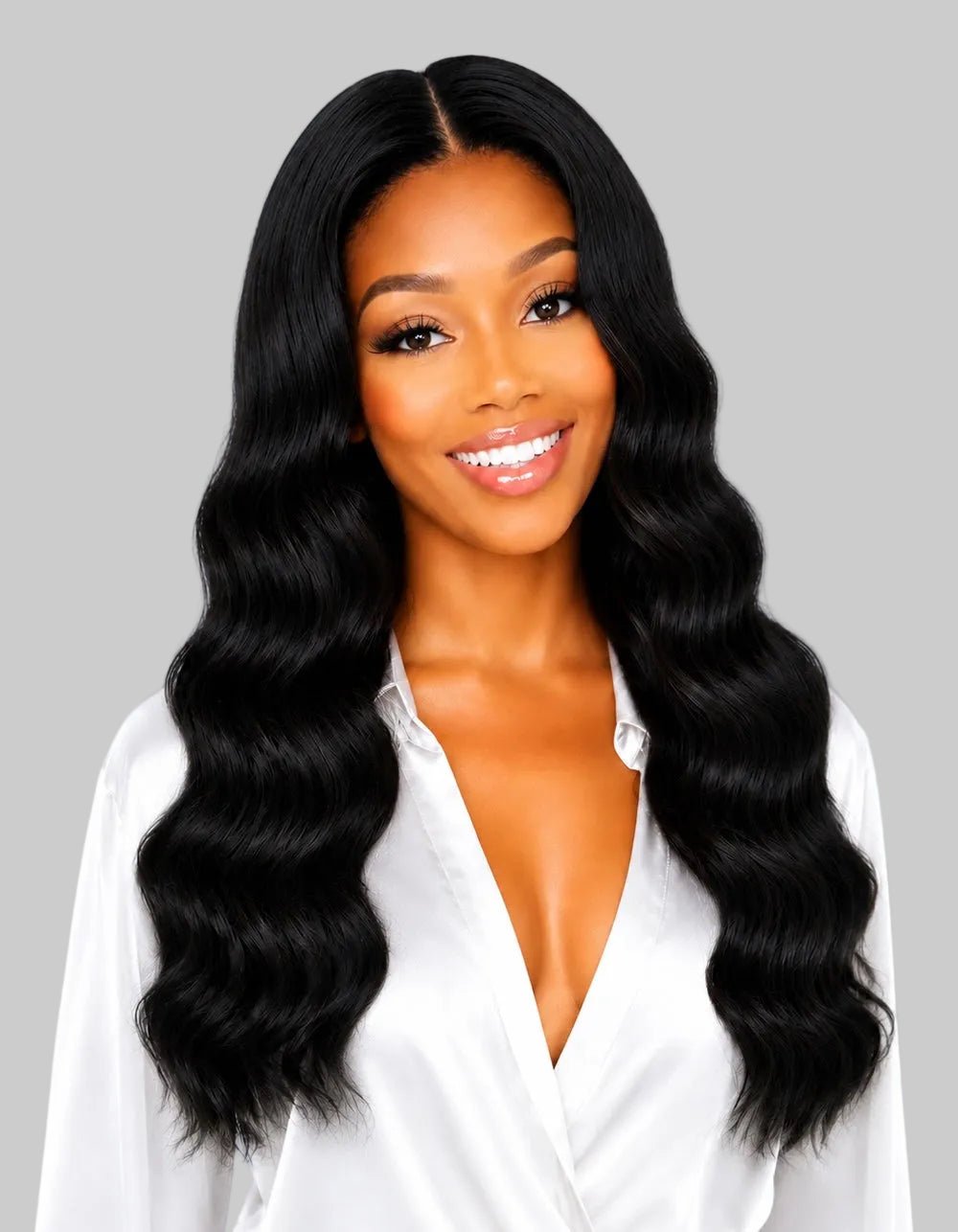 13×4 Human Hair Full HD Lace Front Wig Jet Black Wavy 20 Inch (BEST SELLER) - Glam N' Go Style