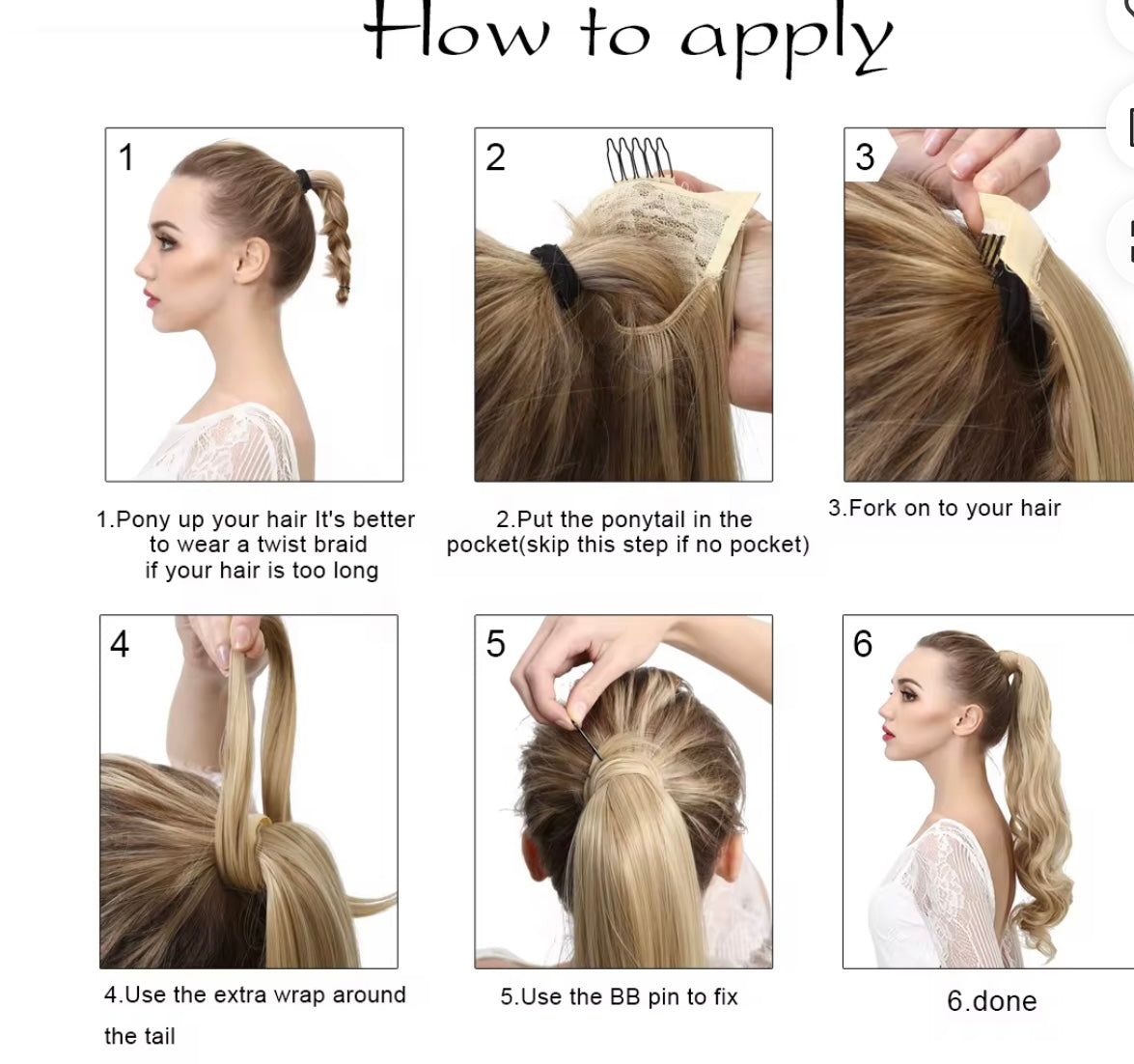 32" Long Natural Wave Drawstring Ponytail Extension | Kanekalon Futura Fiber (Glamorous)