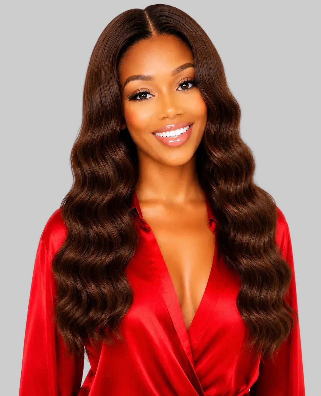 Chestnut Brown Wig 13x4 HD Lace Front Human Hair Wavy 20" (BEST SELLER) - Glam N' Go Style