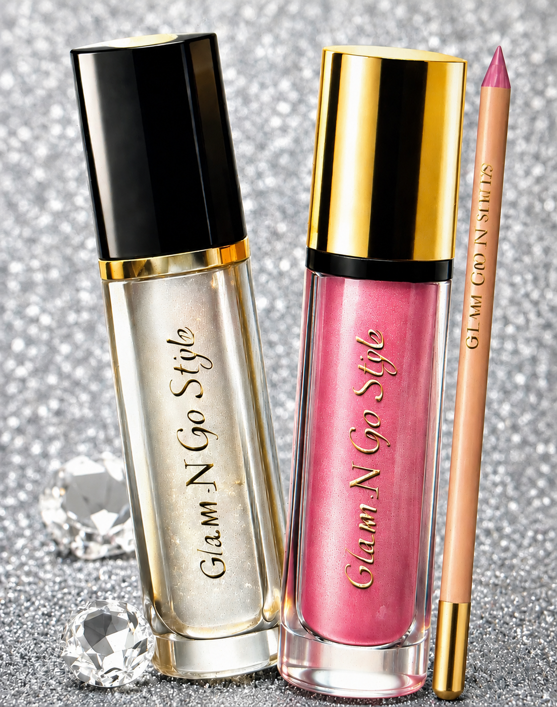 Everyday Glow Kit- Soft Pink Lip Gloss, Hydrating Lip Oil Gloss. Lip Liner. Soft Glam.