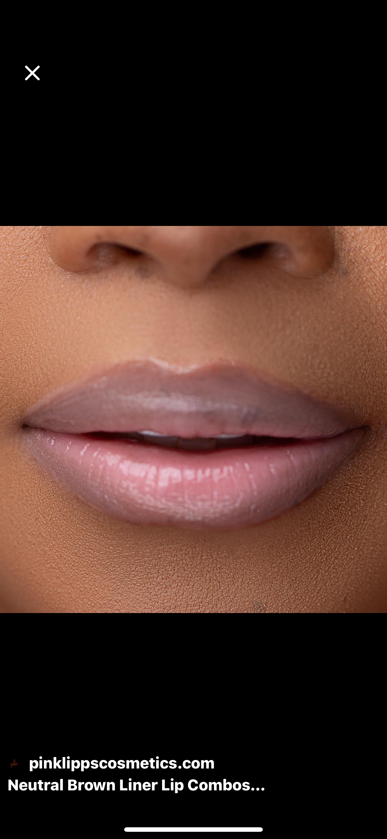 Pink Kiss Lip Kit with soft pink gloss in a gold-capped tube and black lip liner on bronze satin | Glam N' Go Style