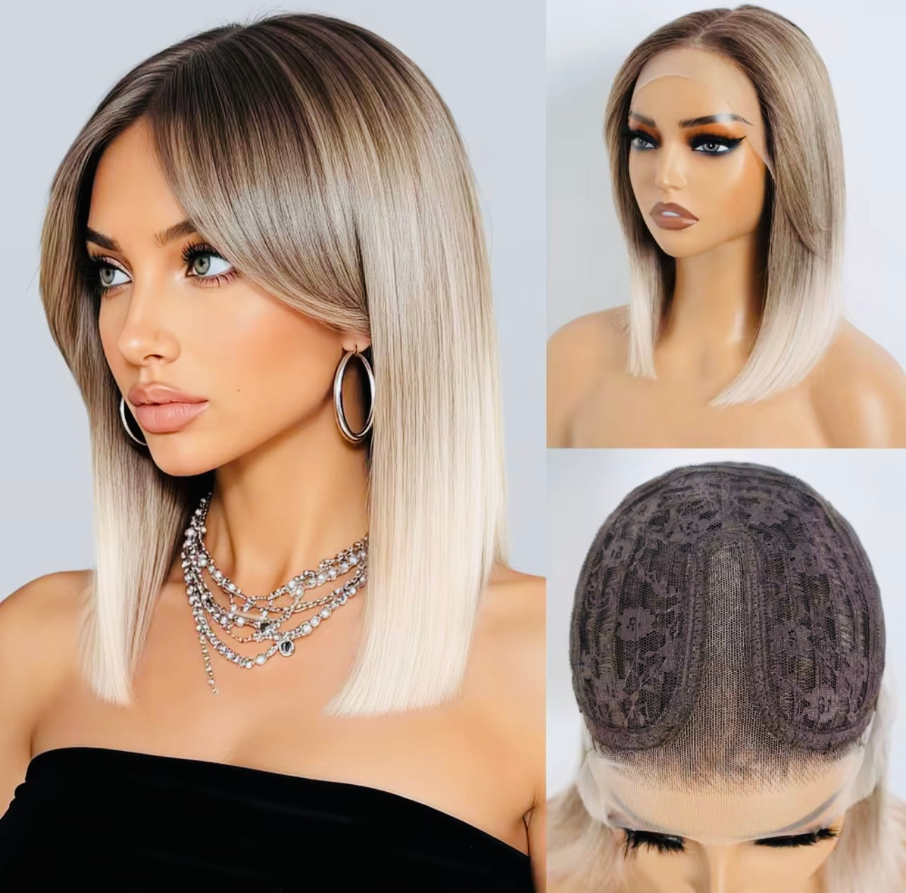 Ombre Straight Bob Hair Futura Synthetic T Lace Heat Resistant Wig (MOST POPULAR)
