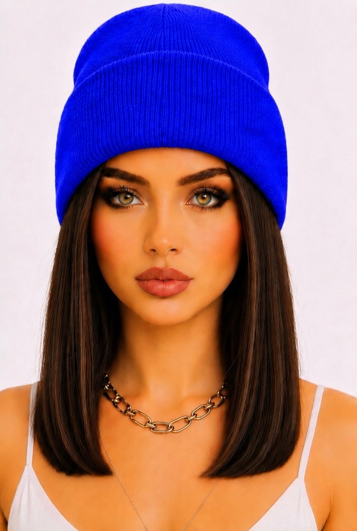Gorgeous Medium Brown Hair with Beanie Wig- Shoulder Length Hair 12"