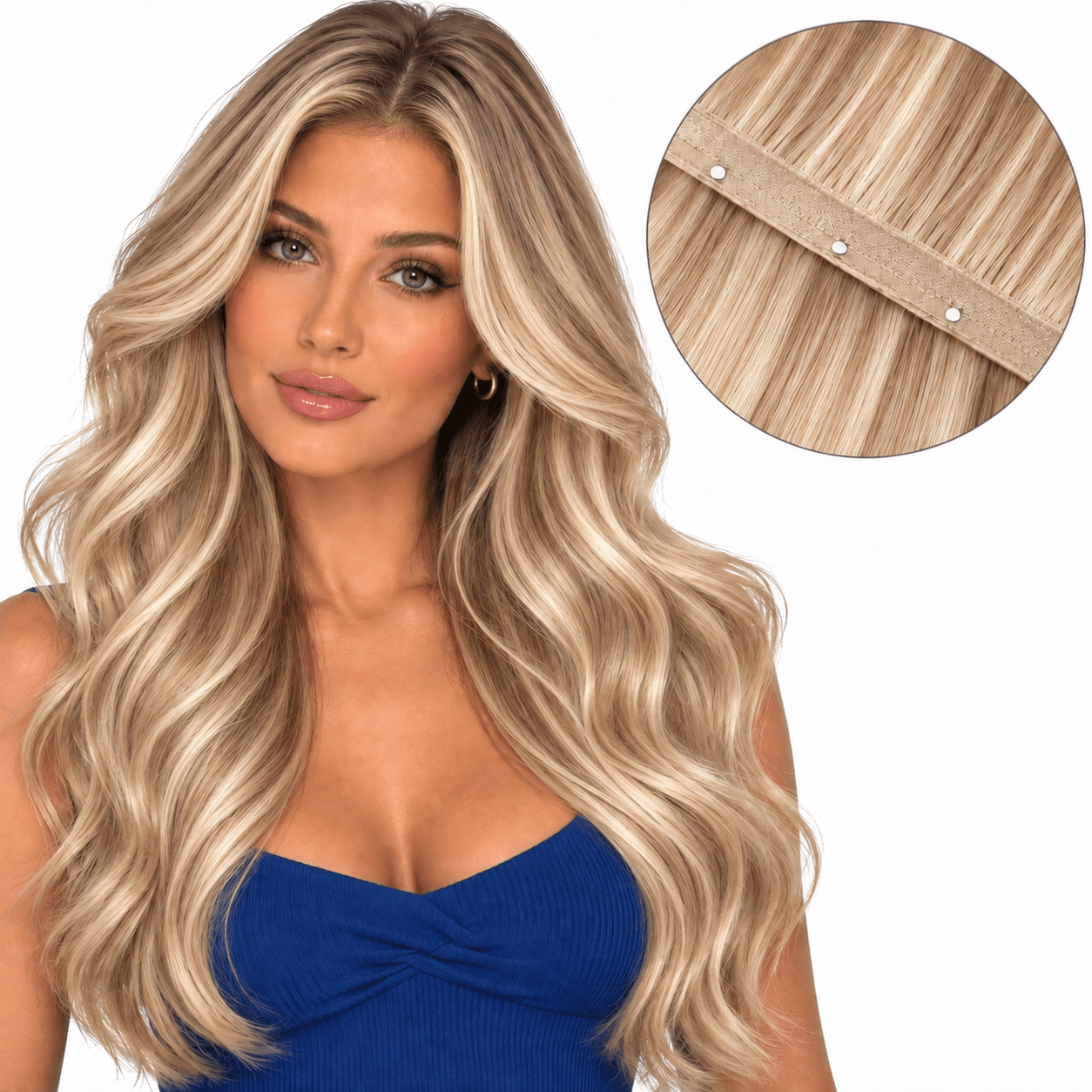 22" Human Hair Butterfly Weft Extensions | Highlighted Blonde - Glam N' Go Style