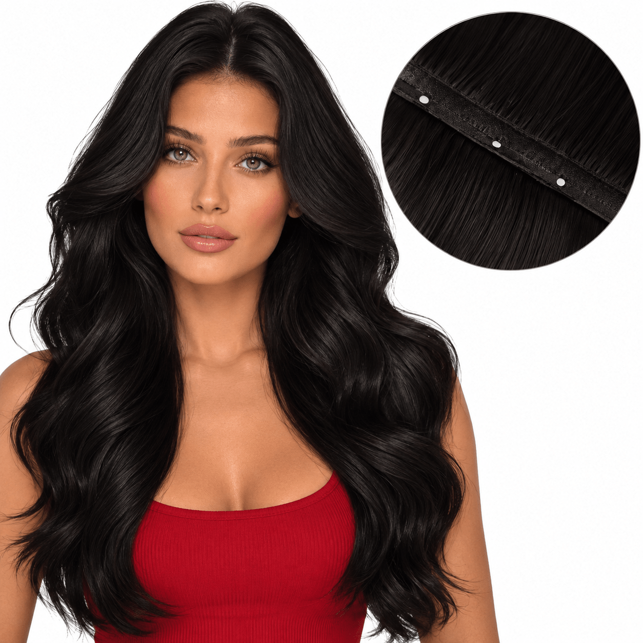 22" Human Hair Butterfly Weft Extensions | Natural Black - Glam N' Go Style